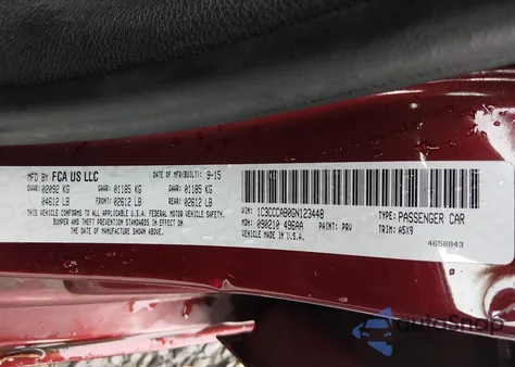 2016 Chrysler 200 Limited z USA, uszkodzony, nr VIN 1C3CCCAB0GN123448